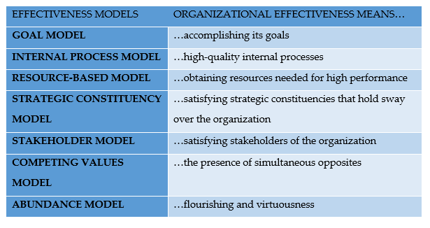 7 organisational effectiveness models